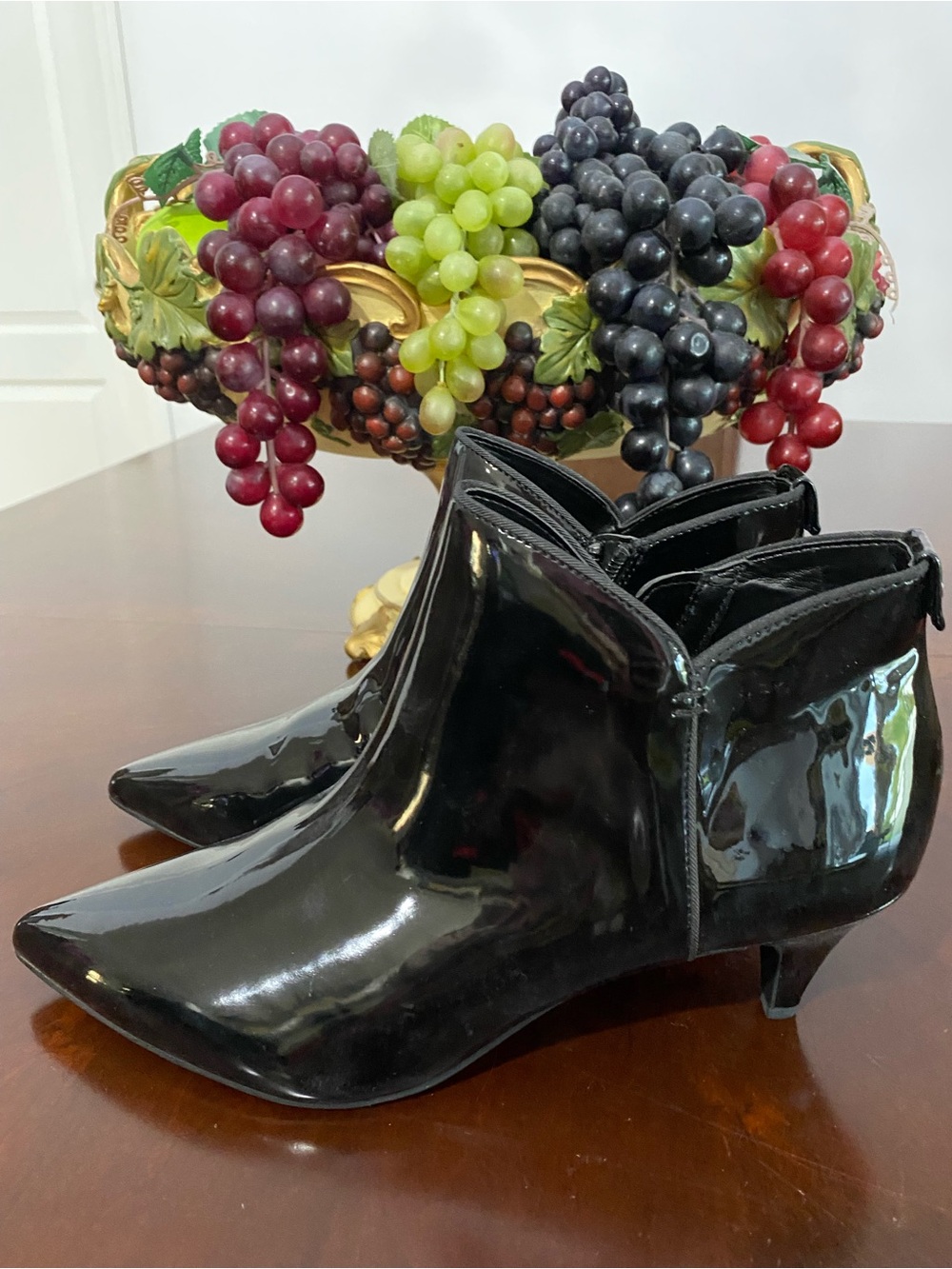 Sam Edelman Black Patent Pointed Ankle Booties